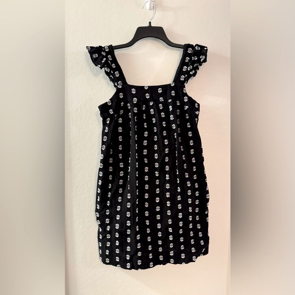 LOFT Black & White Flutter Babydoll Dress - Size Small Petite